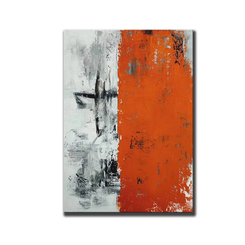 Red Original Black Canvas Grey Abstract Canvas Artwork 1JJHB